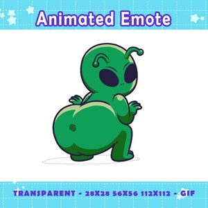 Alien Twerk Animated Emote: Twitch, Discord, YouTube (Digital Download)