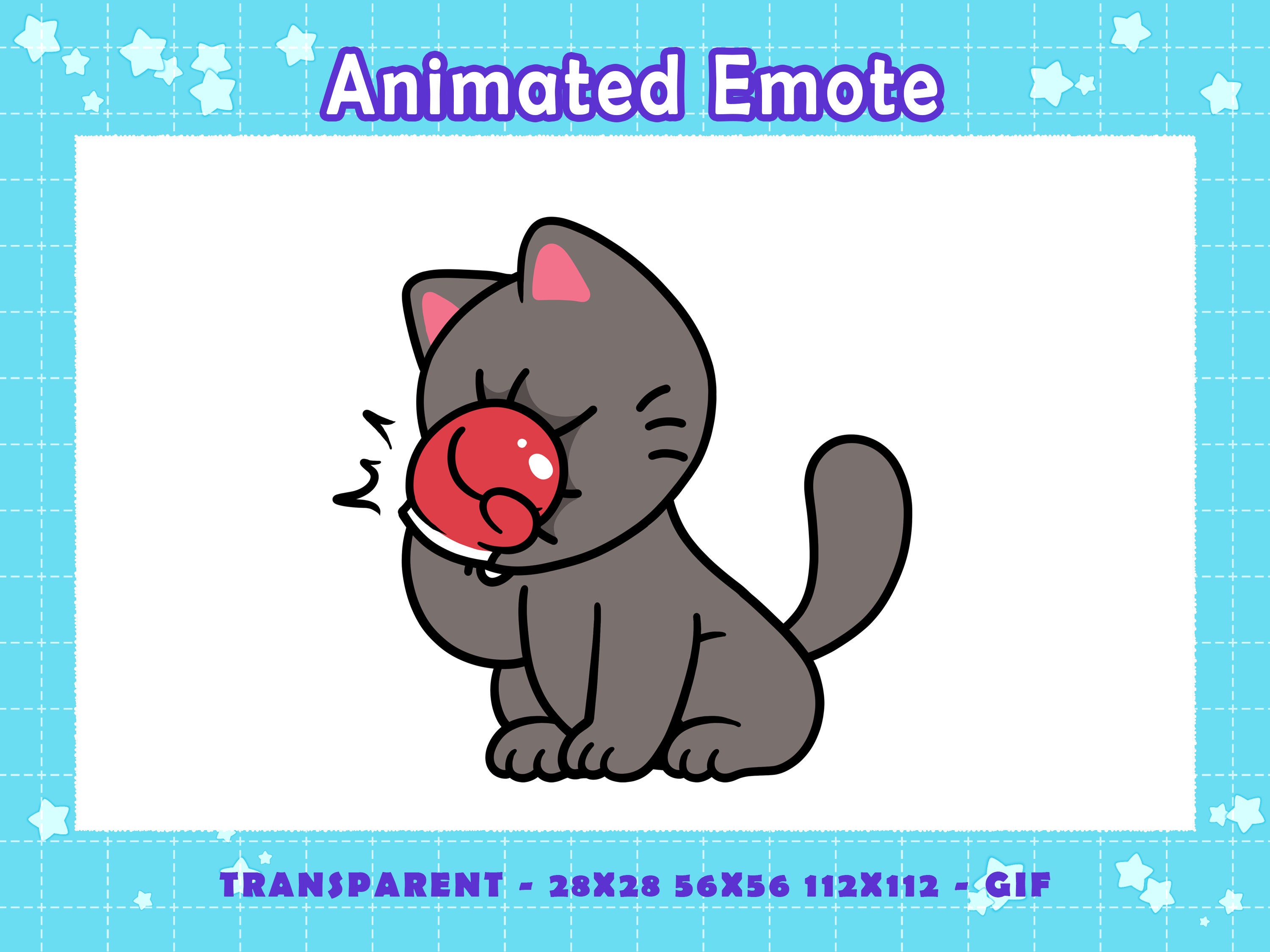 Funny Cat Punch Animated Emote: Twitch, Discord, Youtube (Digital Download)