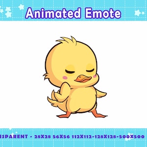 Shaking Dance Duck-emote voor streamers, geanimeerde schattige Duck Twitch-emote voor Discord, kawaii Yellow Duck GIF voor plezier en eigenzinnig streammoment