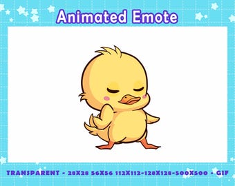 Shaking Dance Duck Emote for Streamers, Animated Cute Duck Twitch Emote for Discord, Kawaii Yellow Duck GIF for Fun and Quirky Stream Moment