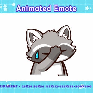 Animated Raccoon Facepalm Emote: Twitch, Discord, YouTube (GIF Downloadable Files Included)