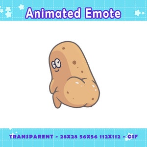 May include: Animated GIF of a brown potato with a smiling face and googly eyes. The potato is wobbling back and forth.