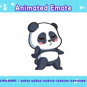 Emote de panda bailando para streamers, emote de panda animado para Twitch en Discord, GIF de oso kawaii para divertirse y reaccionar en streaming.