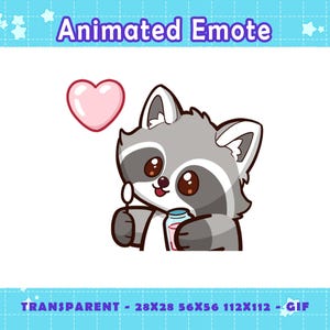 Animated Raccoon Bubble Emote: Twitch, Discord, YouTube (GIF Downloadable Files)