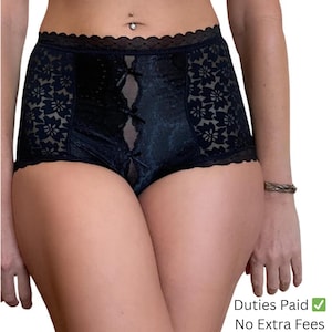 Damen Slip mit hoher Taille und Spitzenunterwäsche