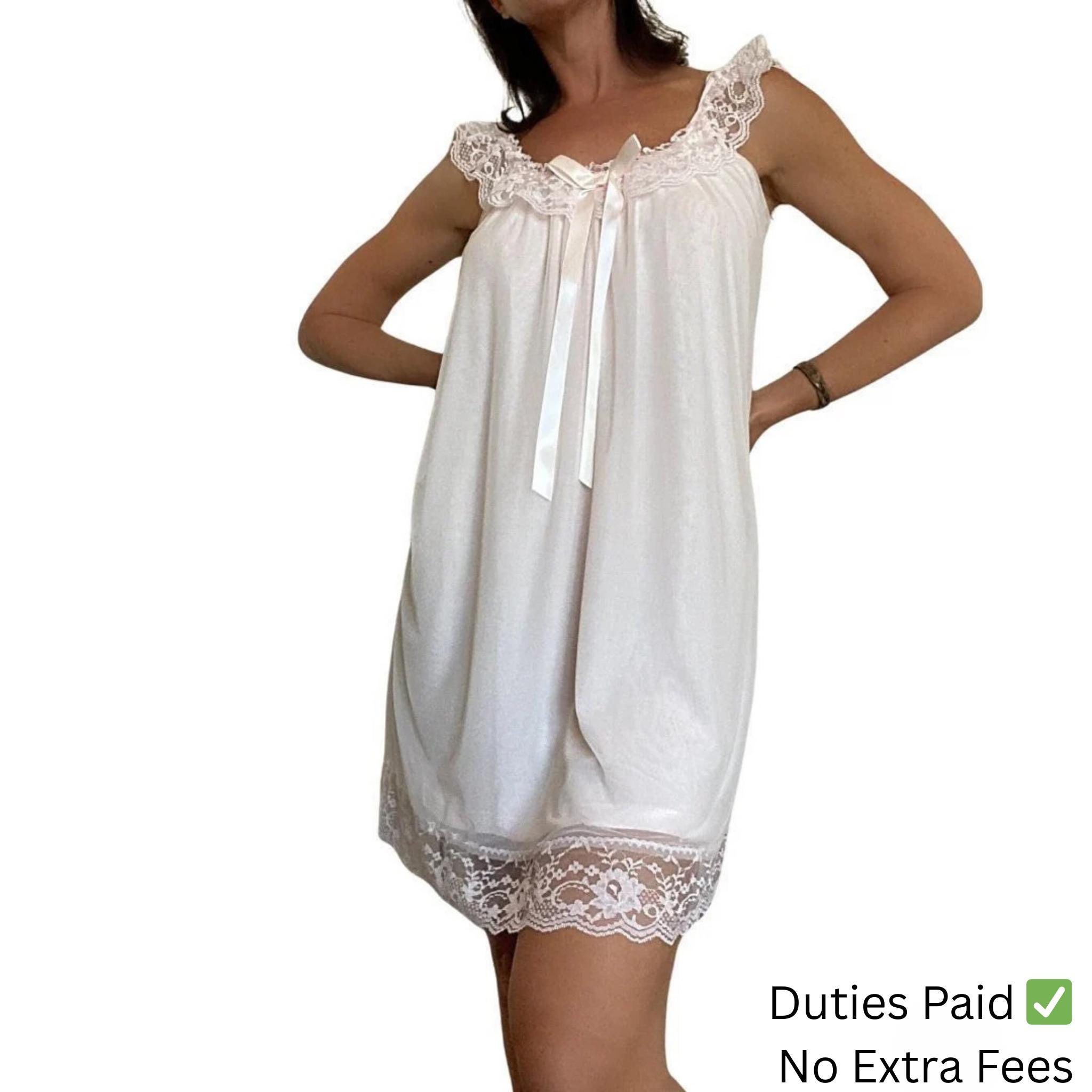 POKWAI Camicia Da Notte Caraco Senza Maniche Da Donna - Morbida - Foto 2