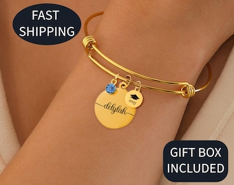 Graduation Bracelet, Name Bracelet, College Graduation Gift, Personalized High School Graduation Gift, Class of 2025, New Grad, Personalized