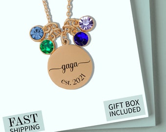 Gaga Birthstone Necklace | Personalized Gaga Gift