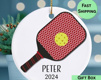 Personalized Pickleball Ornament, Pickleball Coach Gift, Pickleball Player Name Date, Gifts for Pickleball Lover, Custom Pickleball Keepsake