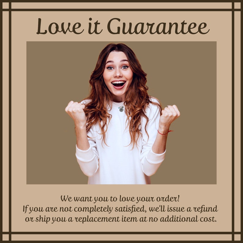 Young woman very excited with her jewelry order knowing she has a money back guarantee.