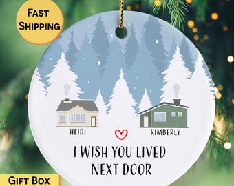 Best Friends Christmas Ornament, Long Distance Friends Gift, BFF Keepsake, Bestie Gift, Missing You Gift, Housewarming Gift
