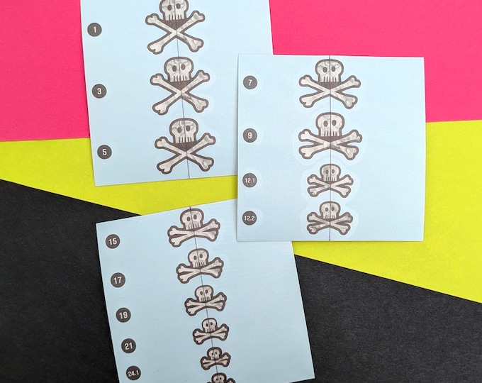Featured listing image: Skully Bass Guitar Fret Marker Overlay Decals
