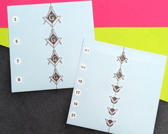 Compass 'BCR' Guitar Fret Marker Overlay Decals
