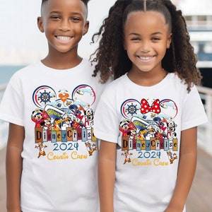 Disney Cousin Crew 2025 Shirts, Disney Cousin T-shirt with custom name, Disney Vacation 2025, Disney Cruise Family Shirts, Kids Shirts T14