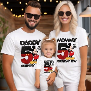 Mickey Geburtstag Junge Shirt, Mickey Geburtstag passende Familien Shirt, Geburtstagskind benutzerdefinierte Shirt, Geburtstagsjunge Shirts, Mickey Geburtstag Shirt T25