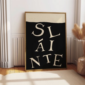 Sláinte Druck, irischer Druck, trendige Wandkunst, Vintage Druck, lustiger Druck, druckbare Wandkunst, Irland Druck, gälischer Druck, flippiger Druck