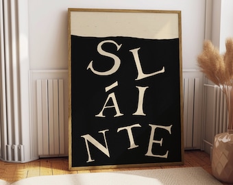 Sláinte Print, Irish Print, Trendy Wall Art, Vintage Print, Funny Print, Printable Wall Art, Ireland Print, Gaelic Print, Funky Print
