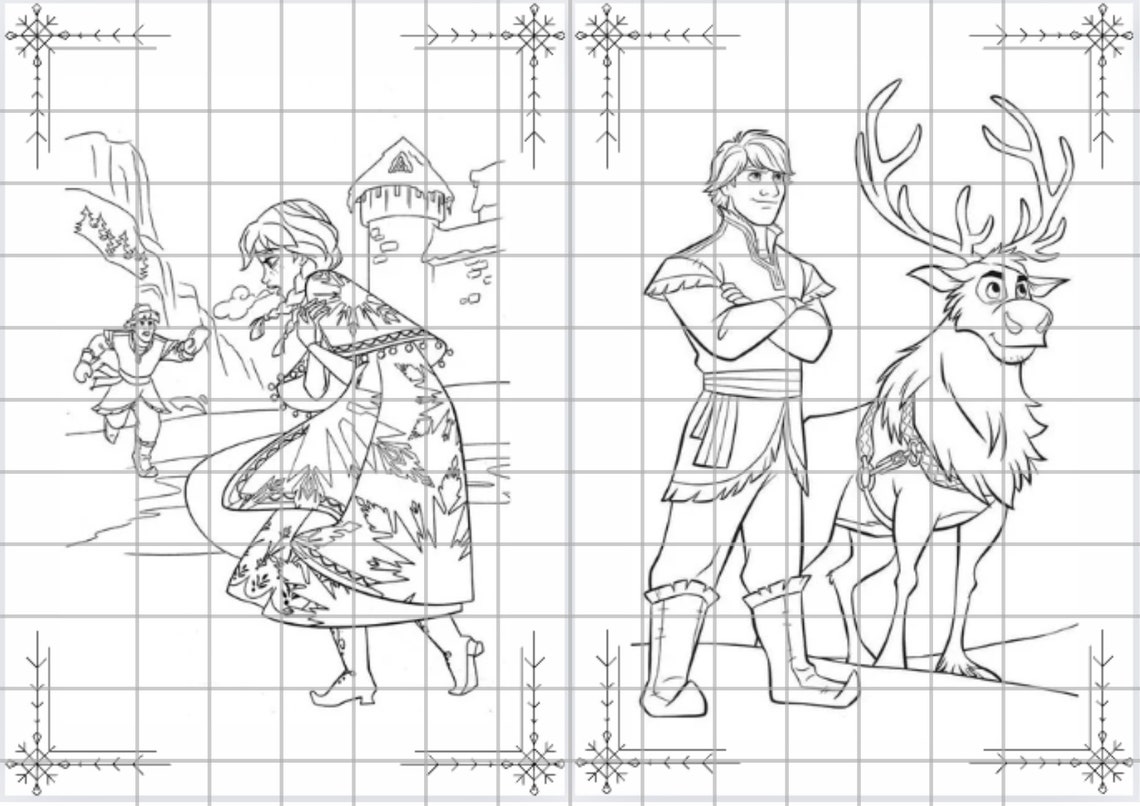 Elsa and Anna Coloring Book A4 , Kids Coloring Book and Frozen Coloring ...