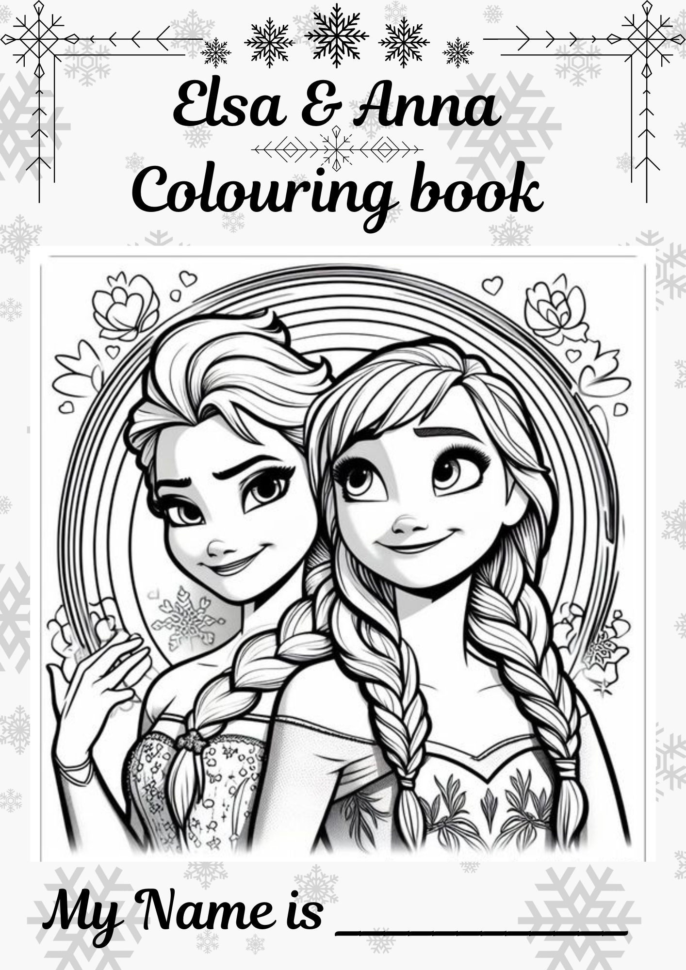 Elsa and Anna Coloring Book A4 , Kids Coloring Book and Frozen Coloring Book - Etsy