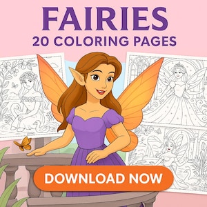 Fairy Coloring Pages for Girls – 20 Magical Fairies to Color (PDF)