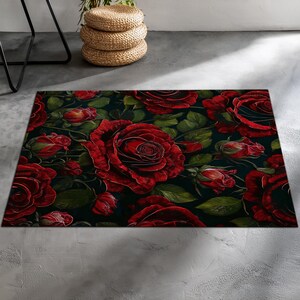 Tapis à fleurs, tapis roses, tapis rose, tapis de salon, tapis pour chambre de fille, décoration pour chambre de fille, tapis personnalisé, tapis de chambre, tapis cadeau, carpette