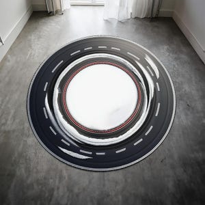 Winter Racetrack Rug, Road Rug, 3D Race Track, Kids Play Mat, Kids Room Mat, Road Rug, Track Rug,Baby Room Rug,Birthday Gift,Boys Room
