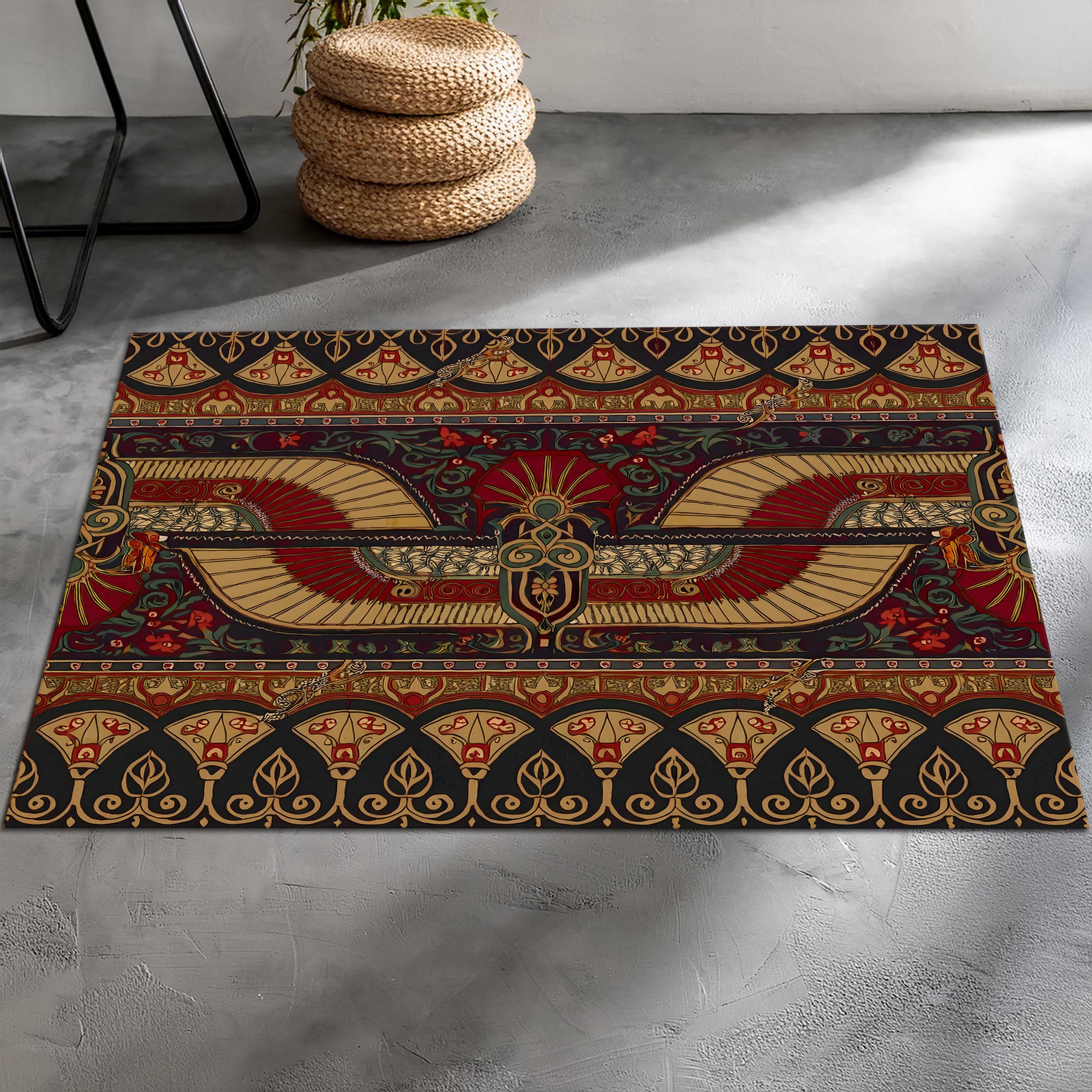 Egypt Rug, Hieroglyph Rug, Anubis Rug, Ancient Rug, Egyptian Decor, For Living Room, Cool Rug, Area Rug, Housewarming Gift, Home Decor