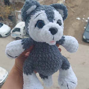 Handmade Cute Amigurumi Wolf Plush - Organic Crochet Toy, Perfect Gift for Kids and Animal Lovers