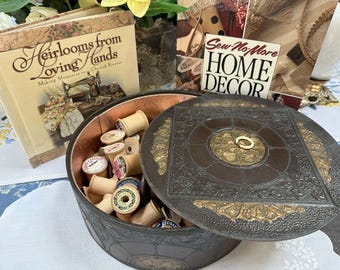 Vintage Leather/Leatherette Sewing Box from 30s