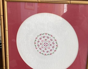 VINTAGE - Cross Stitch - on Damask