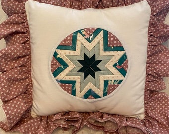 VINTAGE - handmade quilt pieced pillow