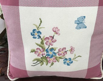 VINTAGE - Cross Stitched Pillow