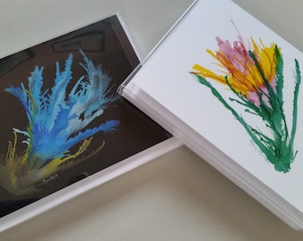 Alcohol Ink Flower cards