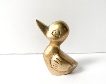Vintage miniature brass duck figurine