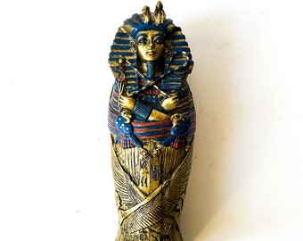 Vintage Egyptian Sarcophagus Box, Collectible Decor