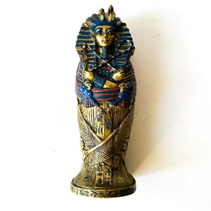 Vintage Egyptian Sarcophagus Box, Collectible Decor image 1