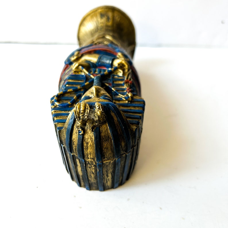 Vintage Egyptian Sarcophagus Box, Collectible Decor image 7