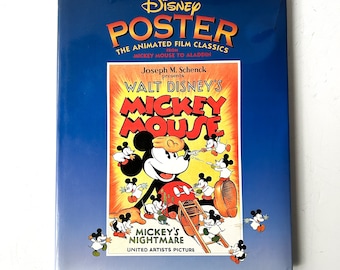 The Disney Poster Animated Film Classics From Mickey Mouse to Aladdin, Vintage Large Hardcover Book