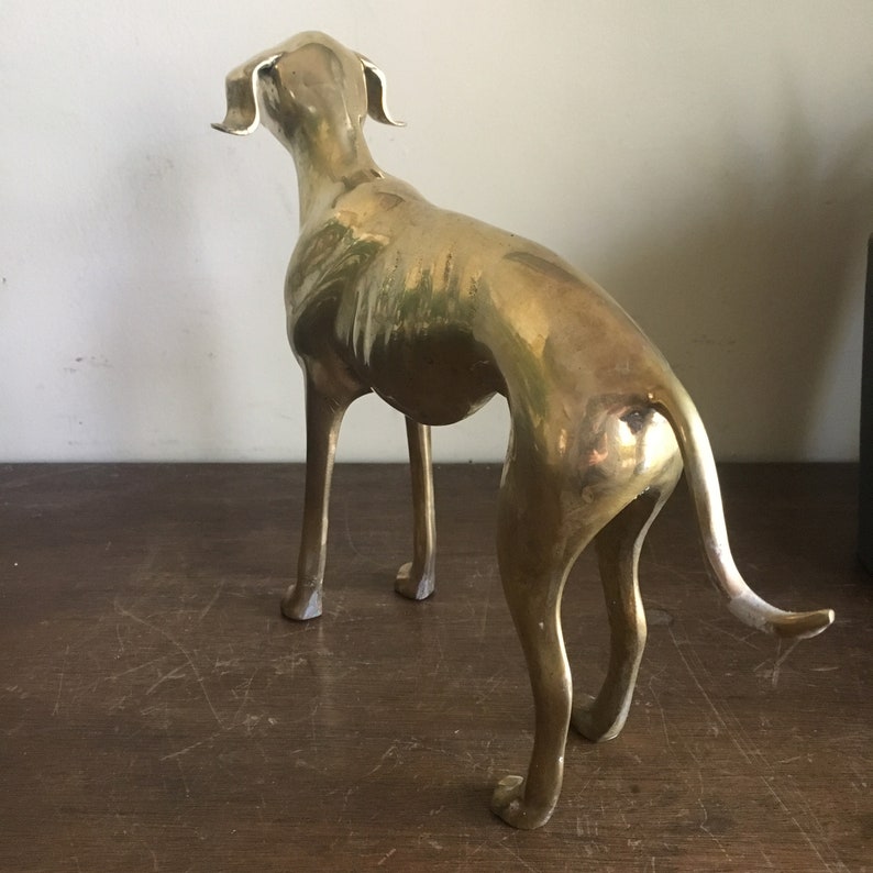 Brass whippet greyhound statue vintage brass art deco Etsy