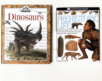 Vintage Dinosaurs and Prehistoric Life book set, Eyewitness Books, Nature Company