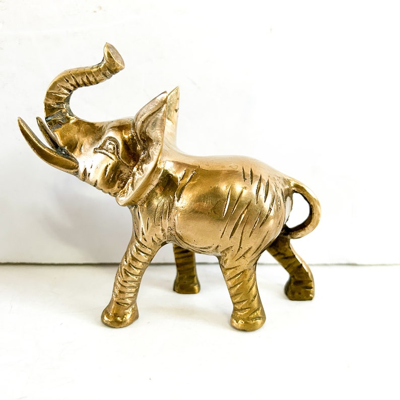 Vintage brass elephant figurine image 8