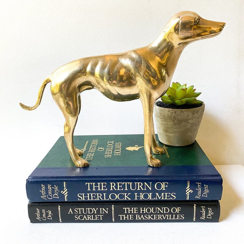 Brass whippet greyhound statue vintage brass art deco Etsy