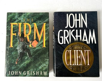 The Client First Edition Hardcover Book and The Firm 1991 edition lot of two vintage books by John Grisham