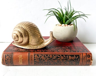 Vintage brass snail figurine, 4"