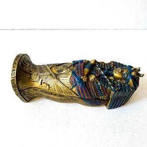 Vintage Egyptian Sarcophagus Box, Collectible Decor image 6