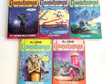 Vintage Goosebumps paperback books, including some first edition, 1990s