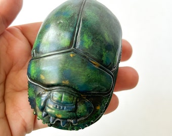 Vintage Green Egyptian Scarab Figurine