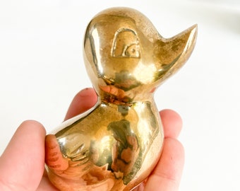 Vintage brass Duck paperweight figurine