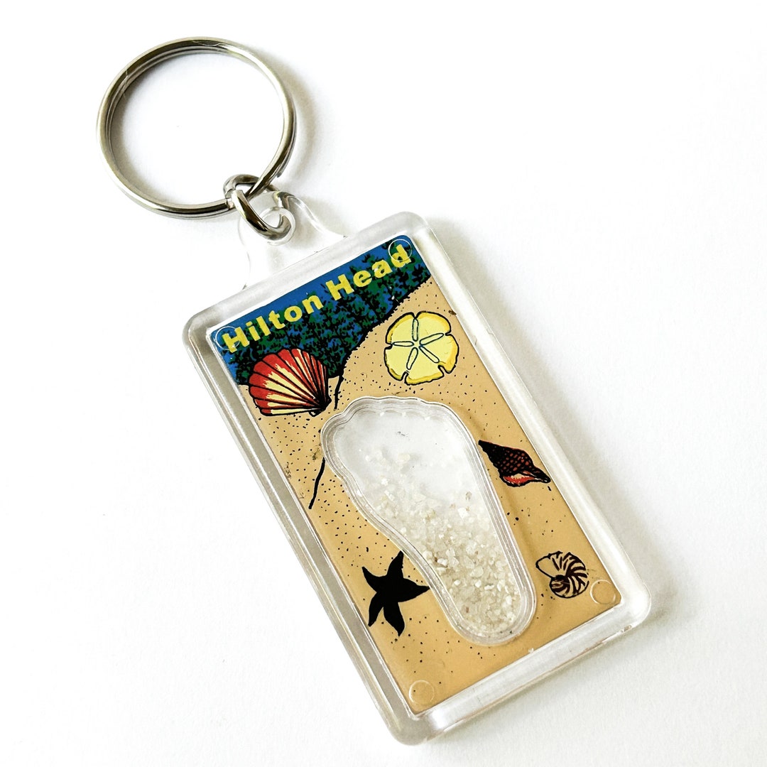 Vintage Hilton Head Keychain, Beach Sand Souvenir, Retro Souvenir Etsy