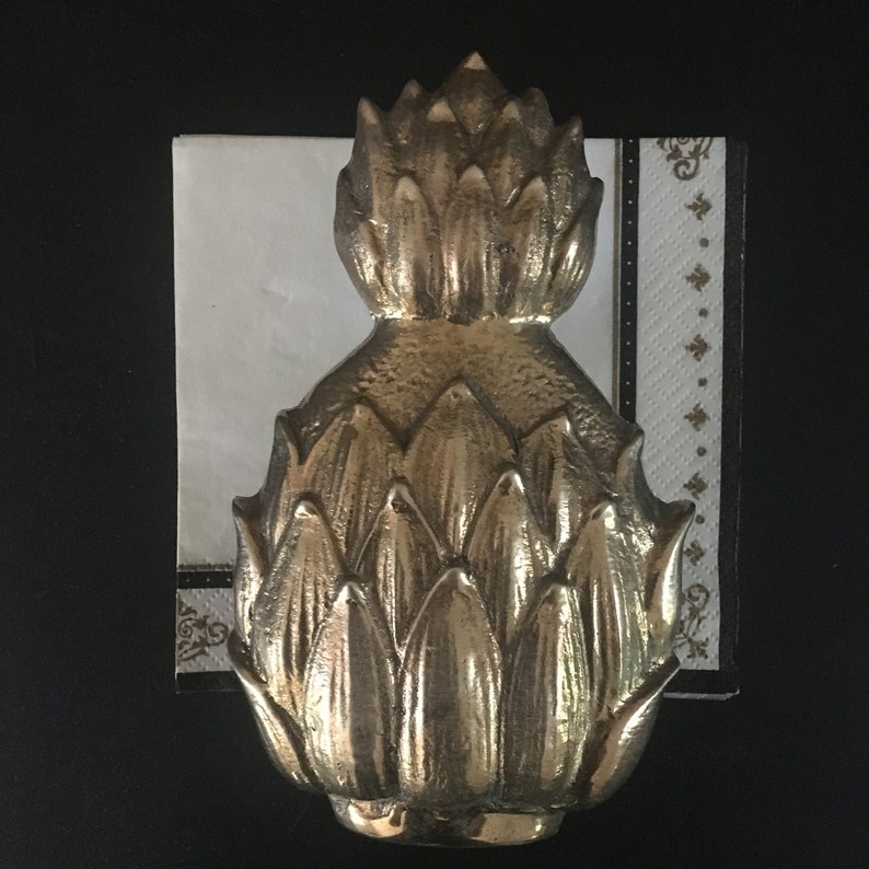 Brass Napkin Holder Vintage Office Decor Vintage Kitchen Decor Pineapple Letter Sorter
